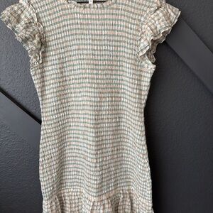 Veronica Beard Cream and Green Casual Dress